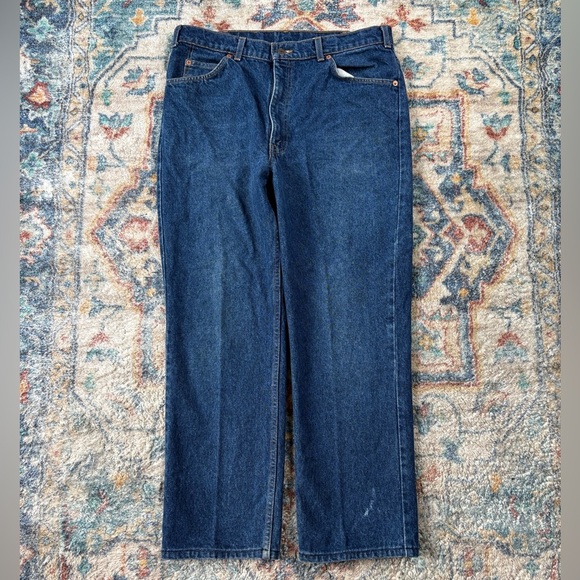 Vintage Levi’s 619 Darkwash Orange Tab Jeans Size 34 - Picture 2 of 6